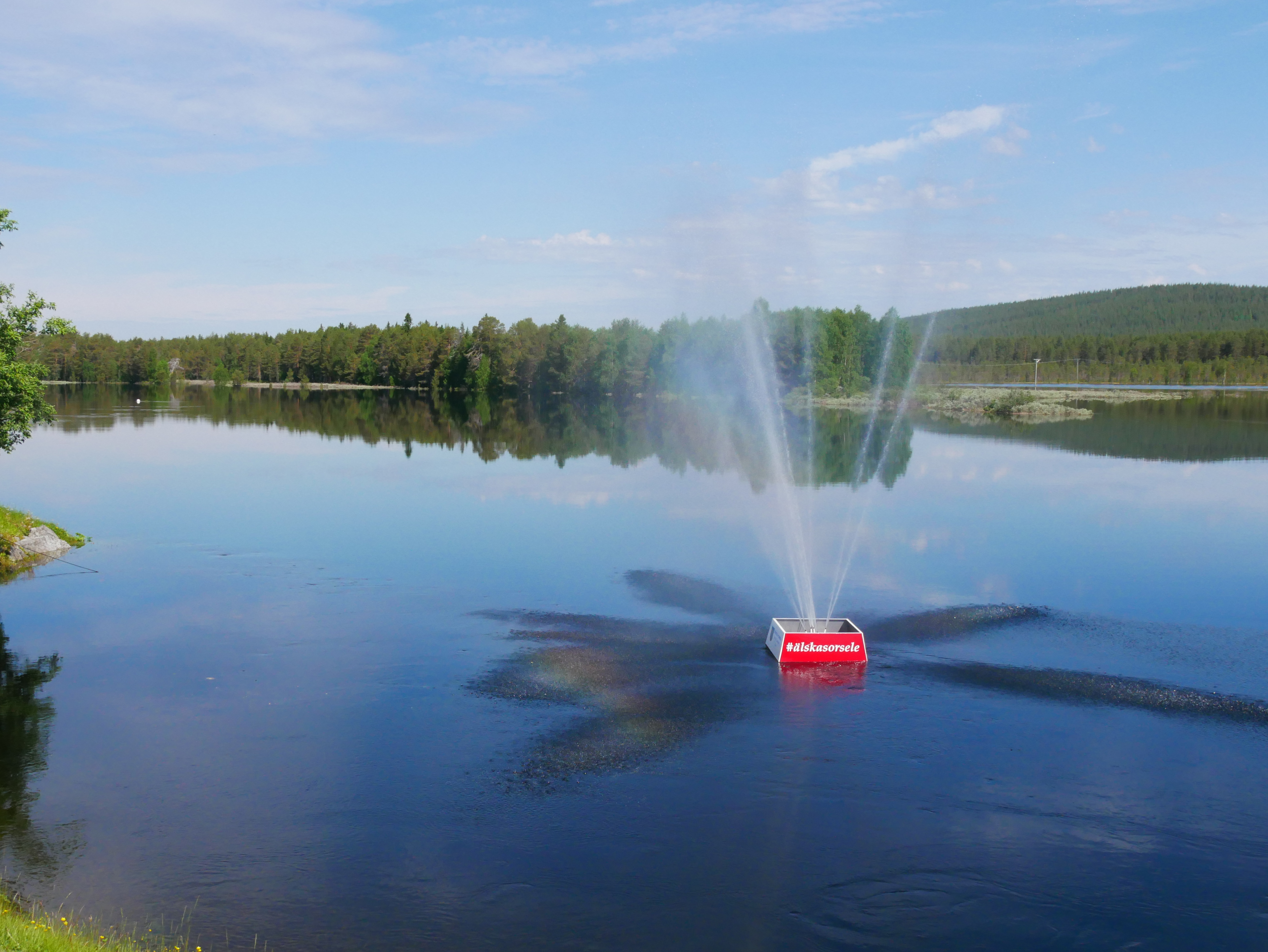 Fontän i älv